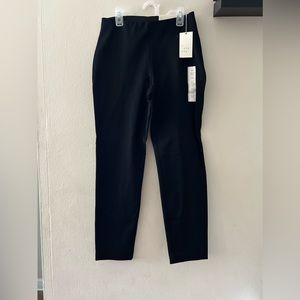Women black side zip skinny ankle dress pants
